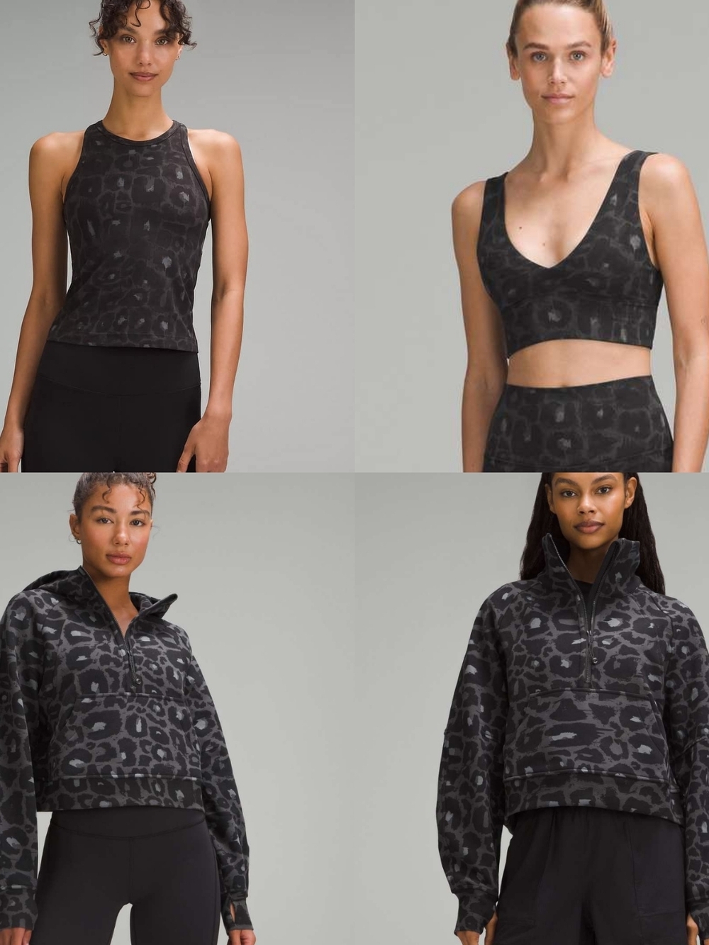 ISO Lululemon Black Spray Leopard Active Tank / Sports Bra / Scuba